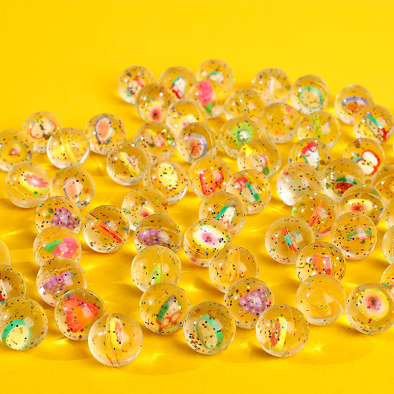 Kids Outdoor Easter Gifts - 10 adet meyve tema Glitter şeffaf