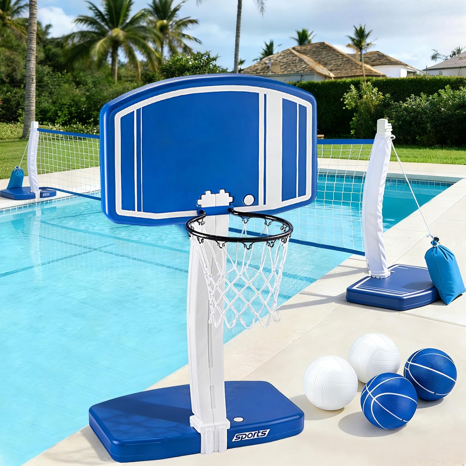 Kids Outdoor Volleyball - Yer Üstü Havuz Basketbol Potası ve