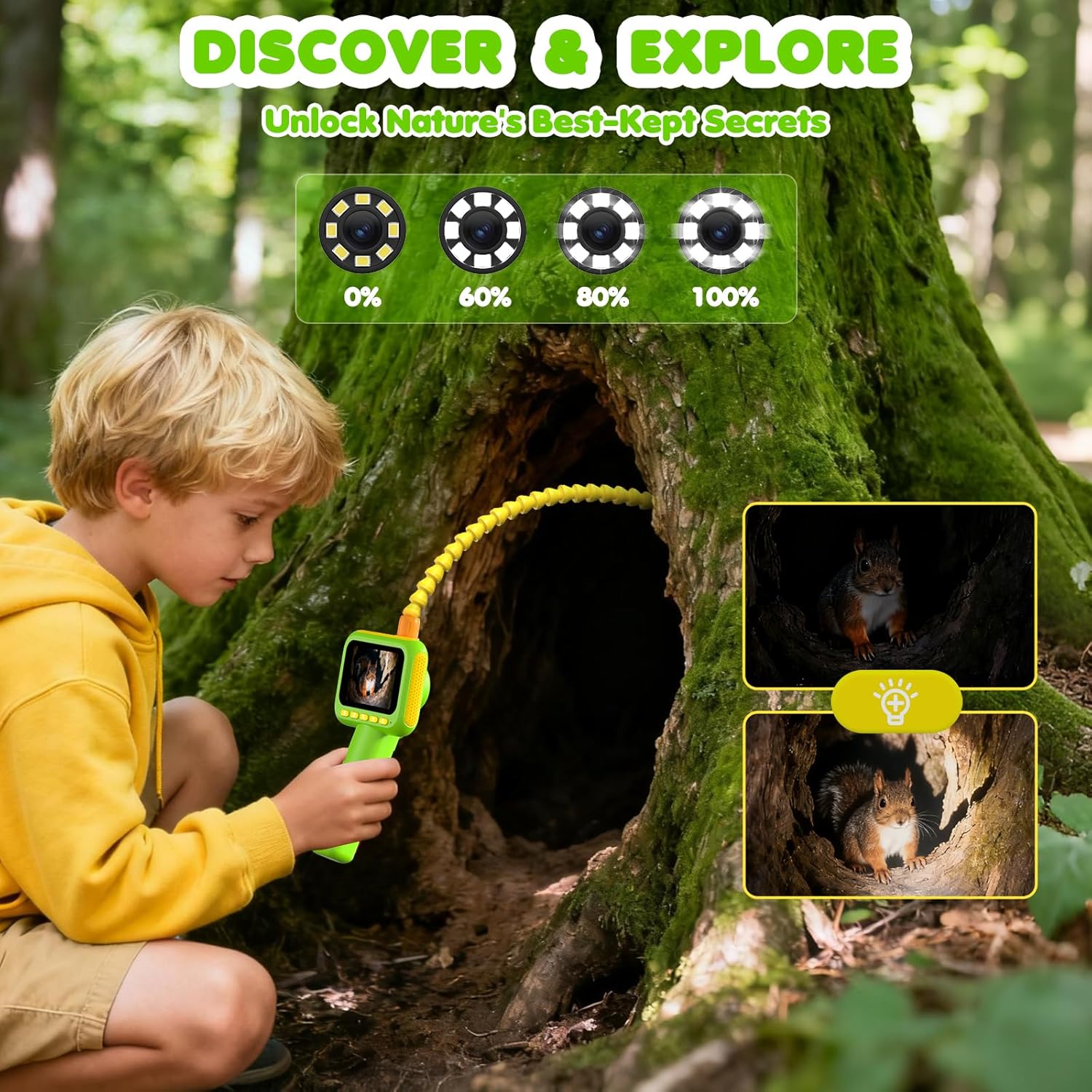 Kids Outdoor Education - Çocuklar için Endoskop, Işıklı Borescope Yılan