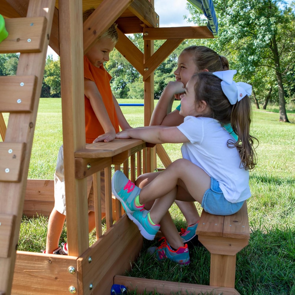 Kids Outdoor Monkey Bars - ABD'den Gönderilen Sedir Ağacı Bahçe Salıncağı
