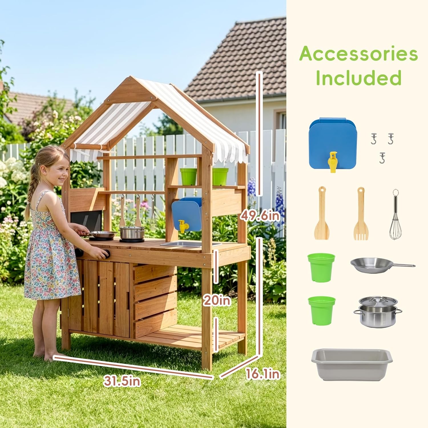 # Çam Ahşap Çocuklar İçin 3+ Y - Kids Outdoor Mud Kitchen incelemesi ve fiyatı
