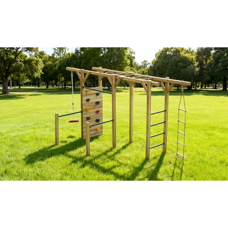 6'sı 1 arada Ahşap Fitness Eki - Kids Outdoor Monkey Bars incelemesi ve fiyatı